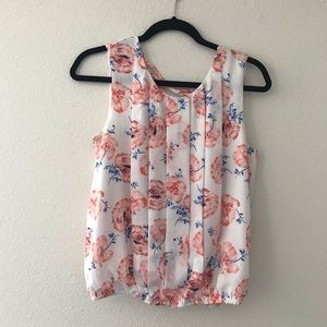 Anthropologie Floral Open Back Blouse